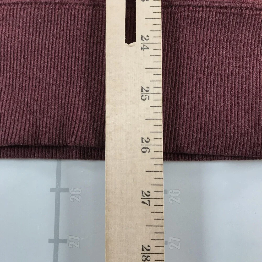 Roots Sweatshirt Mens XL Red Burgundy 1/4 Zip Fleece Beaver Logo Collared